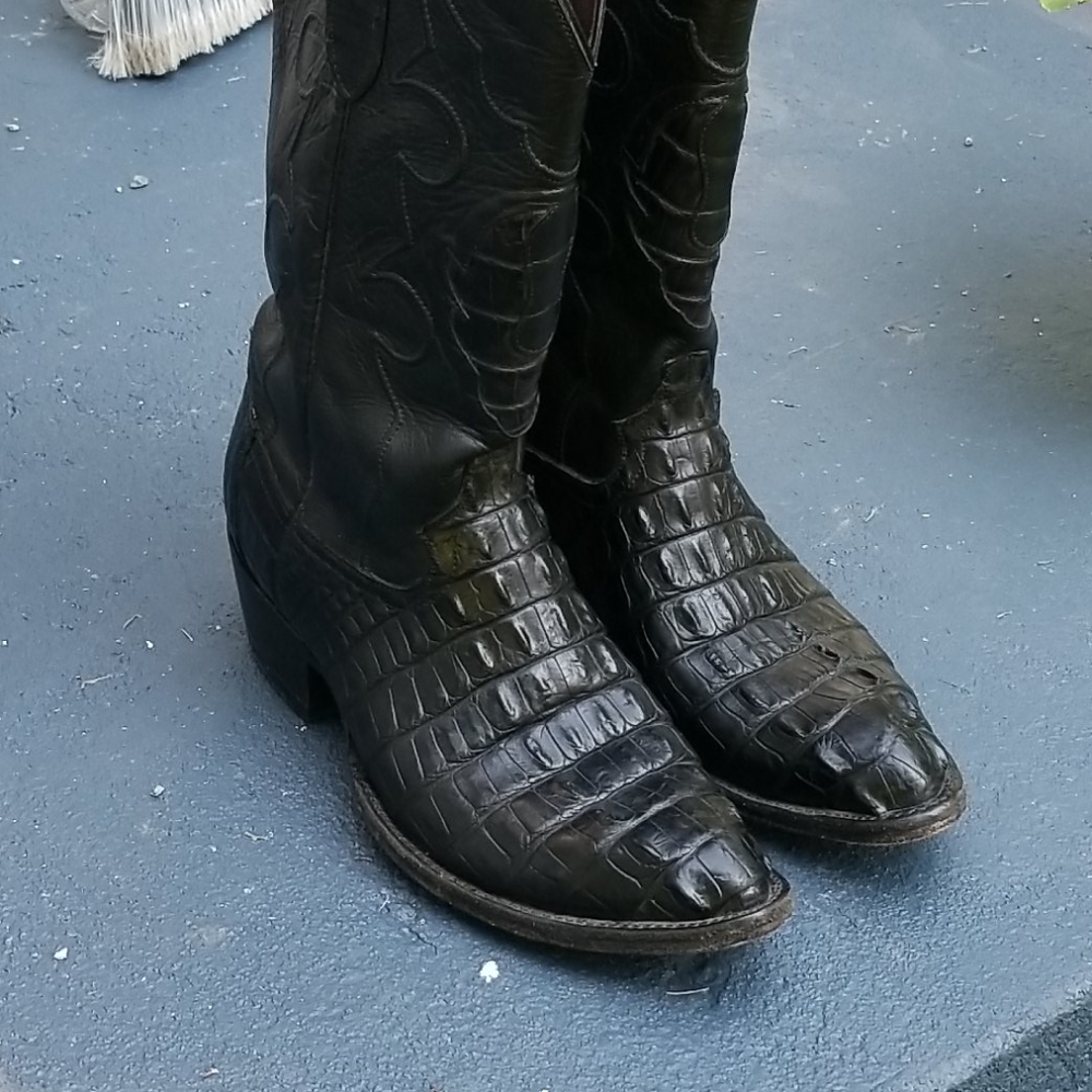 Alligator leather boots